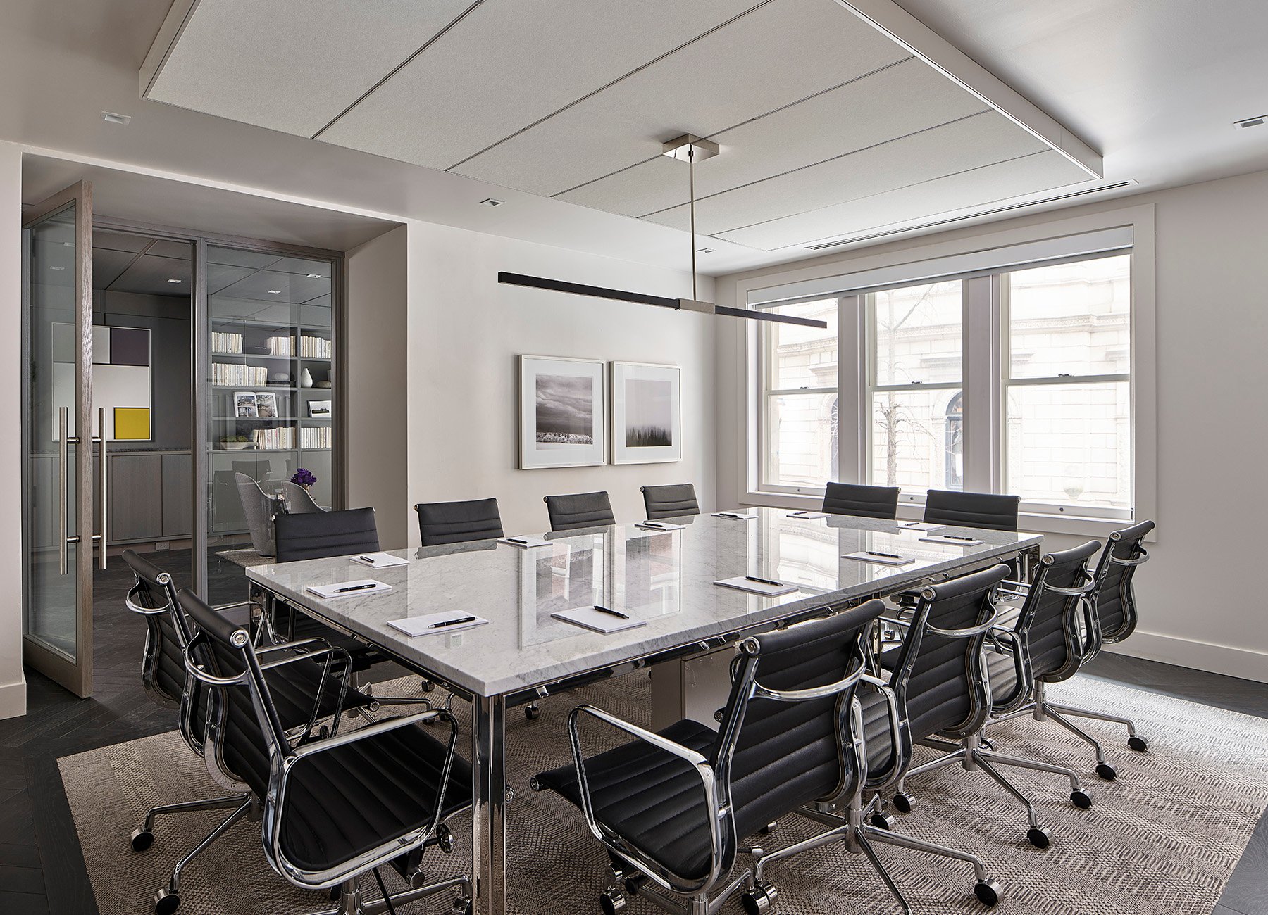 Conference room with large executive table