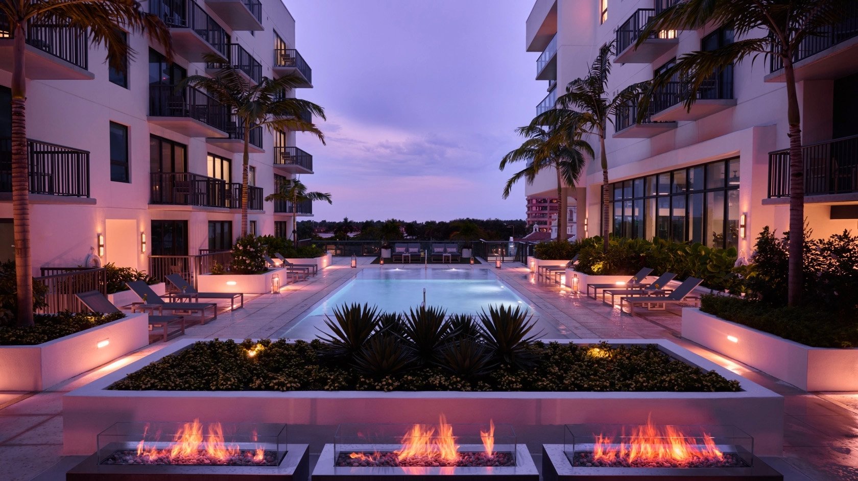 West Palm Beach Sunset Poolside