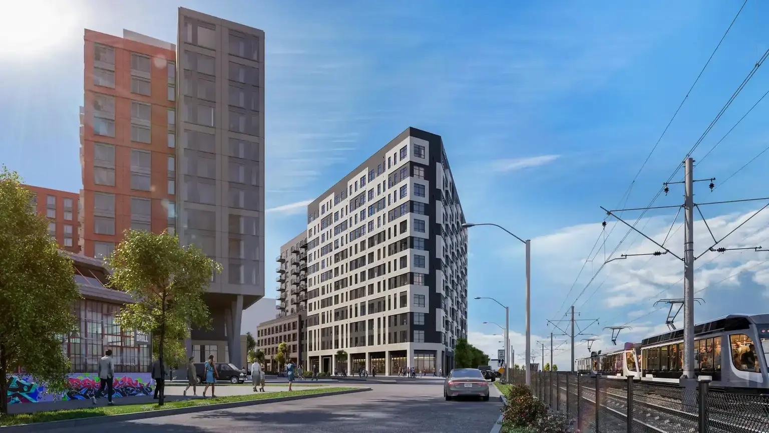 Street view rendering of AVE Station House in Denver’s RiNo Arts District
