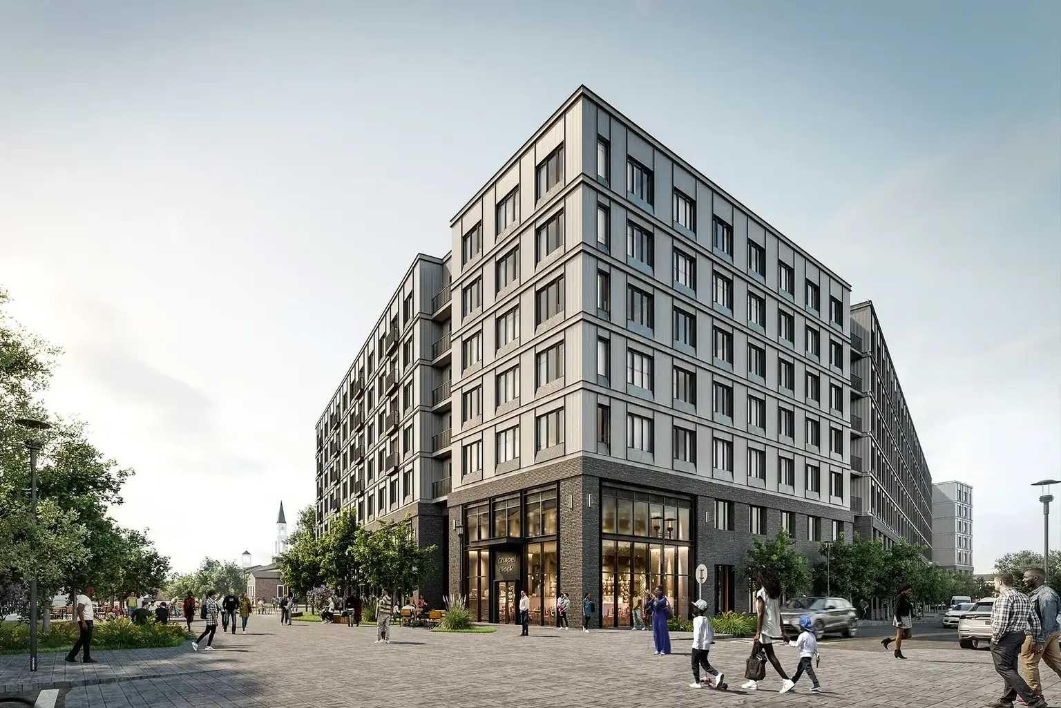 AVE Navy Yard building rendering on the Chapel block