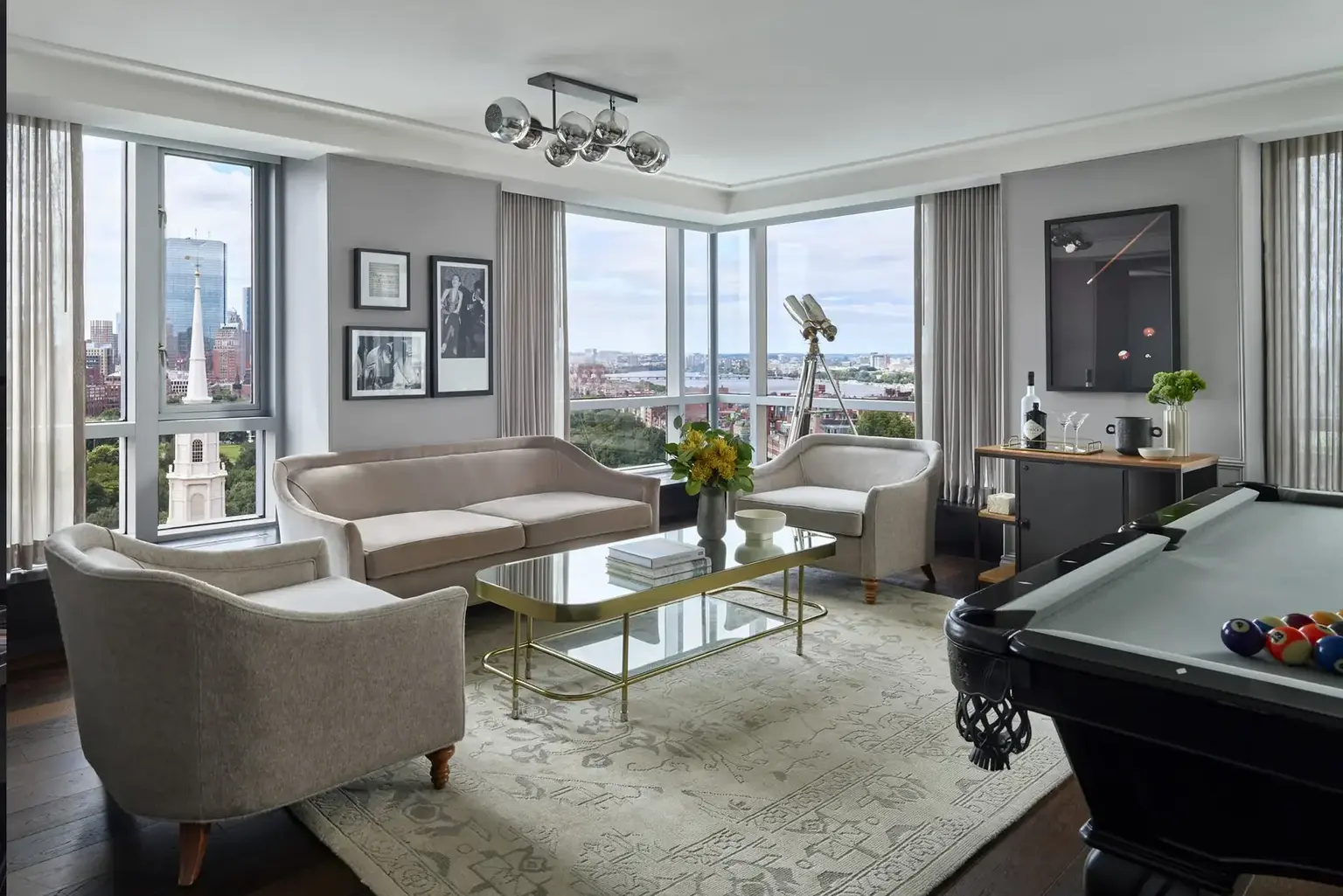 Boston Common room with double beds and large windows