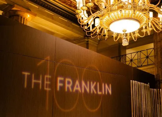 The Franklin 100 years projection on the wall