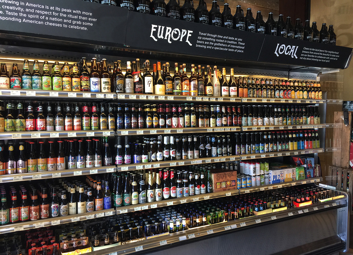 Bottle shop and bar at DiBruno's Bros located in the Franklin Residences